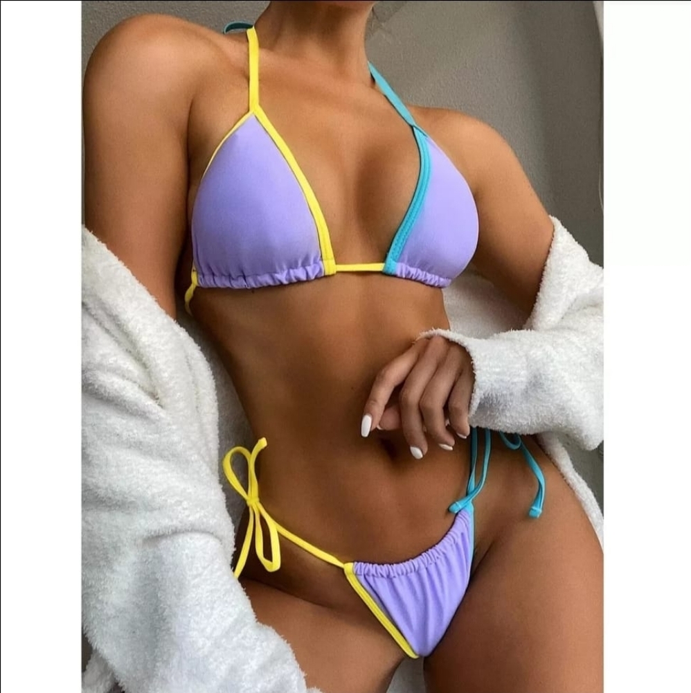 Halter Triangle Top and Tie Side Bikini